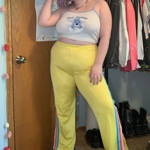 yellow asos trackpants!